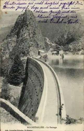 Ak Rochetaillée Loire, Staumauer