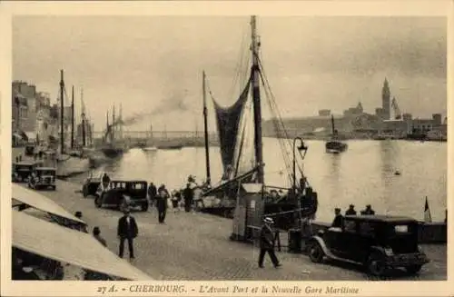 Ak Cherbourg Manche, L'Avant Port, Nouvelle Gare Maritime