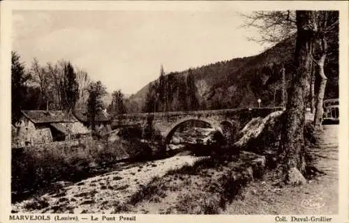 Ak Marvejols Lozère, Le Pont Pessil