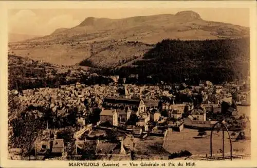 Ak Marvejols Lozère, Vue Generale, Pic du Midi