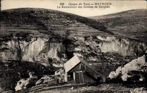 Ak Meyrueis Lozère, Gorges du Tarn, Restaurant des Grottes de Dargilan