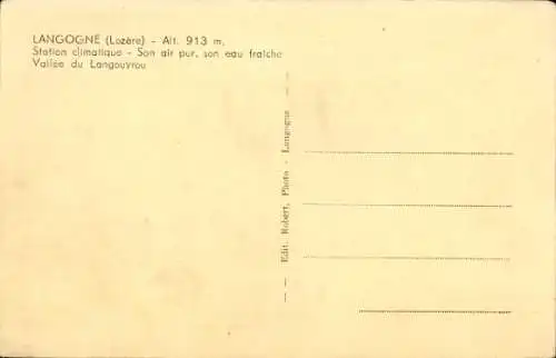 Ak Langogne Lozère, Station climatique, Vallee du Langouyrou