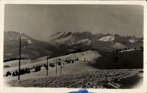 Foto Ak  Megève Haute Savoie, Winterpanorama