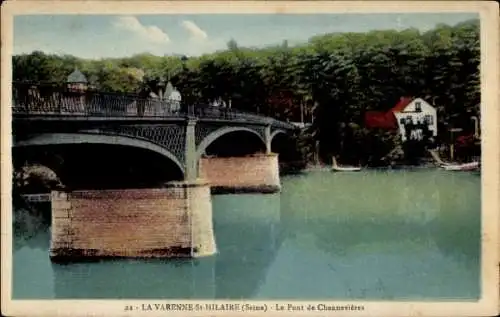 Ak La Varenne Saint Hilaire Val de Marne, Le Pont de Chennevieres