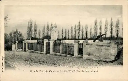 Ak Champigny Marne, Rue du Monument