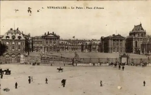 Ak Versailles Yvelines, Schloss, Place d’Armes