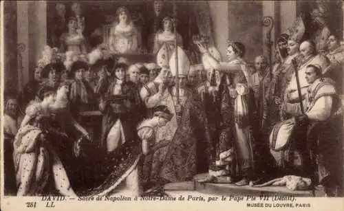 Ak Paris, David, Krönung Napoleons in Notre-Dame de Paris, durch Papst Pe XII