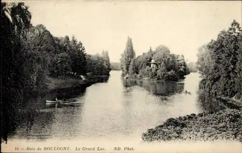 Ak Bois de Boulogne Hauts de Seine, Grand Lac