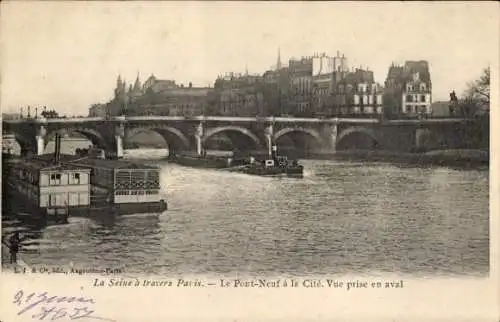 Ak Paris I Louvre, Pont-Neuf a la Cite