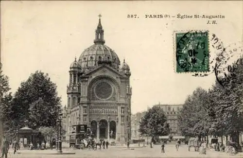 Ak Paris VIIIe Élysée, St-Augustin-Kirche