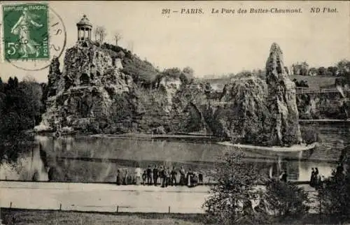 Ak Paris XIX. Buttes Chaumont, Park