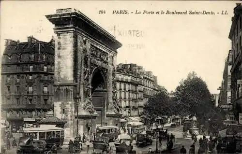 Ak Paris X, Porte, Boulevard Saint-Denis