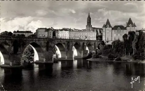 Ak Montauban Tarn et Garonne, Alte Brücke über den Tarn, Ingres-Museum, St-Jacques-Kirche