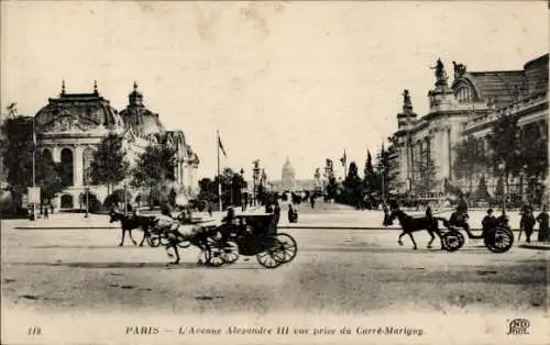 Ak Paris VIII, Blick auf die Avenue Alexandre III von Carre-Marigny aus