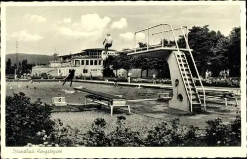 Ak Hengstey Hagen in Westfalen Ruhrgebiet, Strandbad Hengsteysee, Sprungturm