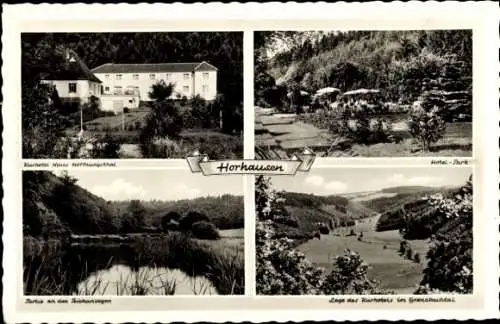 Ak Horhausen im Westerwald, Haus Hoffnugnsthal, Hotel-Park, Panorama