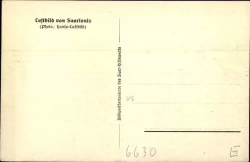 Ak Saarlouis im Saarland, Luftaufnahme