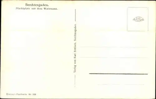 Ak Berchtesgaden in Oberbayern, Watzmann, Marktplatz, Brunnen