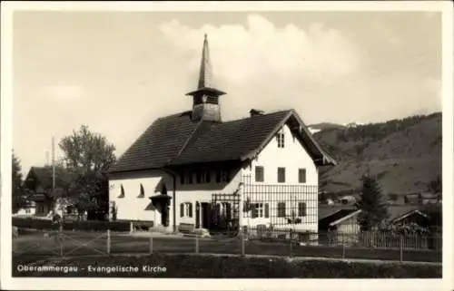 Ak Oberammergau in Oberbayern, evangelische Kirche