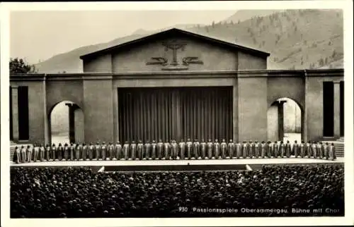 Ak Oberammergau in Oberbayern, Passionsspiele, Bühne mit Chor