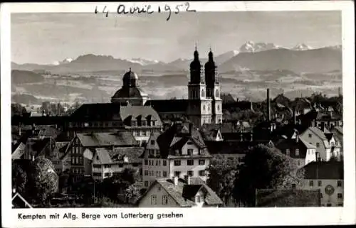 Ak Kempten im Allgäu Schwaben, Blick vom Lotterberg, Panorama