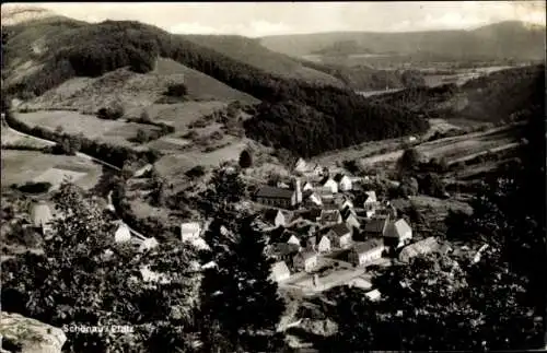 Ak Schönau in der Pfalz, Gesamtansicht, Luftbild, Gasthaus "Zur Wegelnburg"