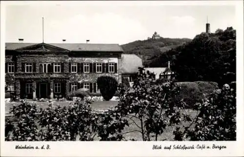 Ak Weinheim an der Bergstraße Baden, Schlosspark-Cafe, Burgen