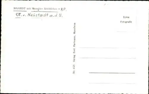 Ak Haardt an der Weinstraße Neustadt a. d. W., Haardter-Schlösschen