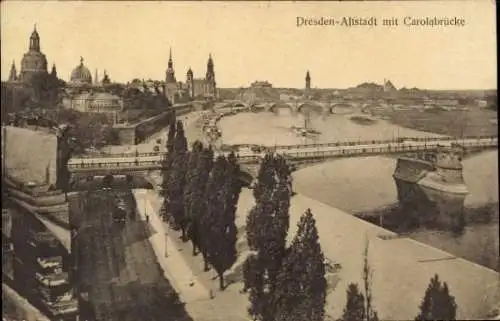 Ak Dresden Altstadt, Carolabrücke