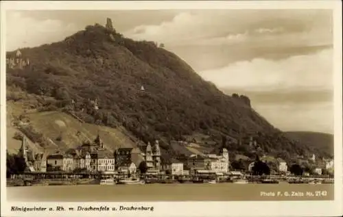 Ak Königswinter am Rhein, Drachenfels, Drachenburg