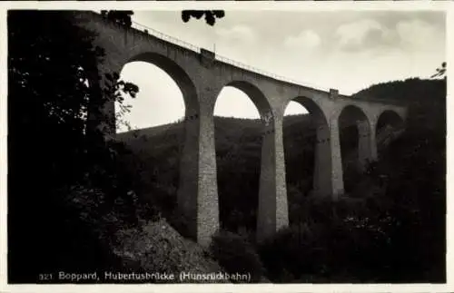 Ak Boppard am Rhein, Hubertusbrücke, Hunsrückbahn