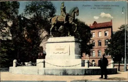 Ak Aachen in Nordrhein Westfalen, Kaiser Friedrich-Denkmal in der Heinrichsallee