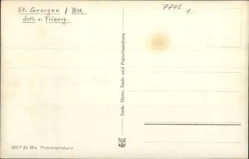 Ak Sankt Georgen im Schwarzwald, Gesamtansicht