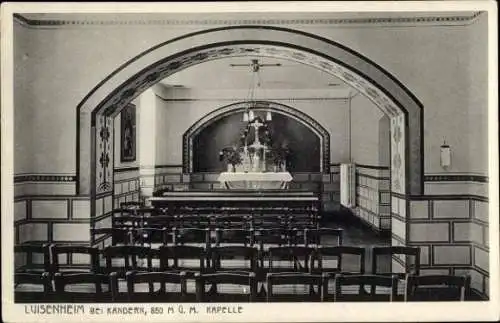 Ak Kandern im Schwarzwald Baden, Luisenheim, Kapelle, Innenraum, Altar