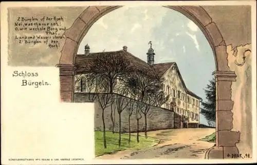 Künstler Litho Daur, H., Obereggenen Schliengen im Schwarzwald, Schloss Bürgeln