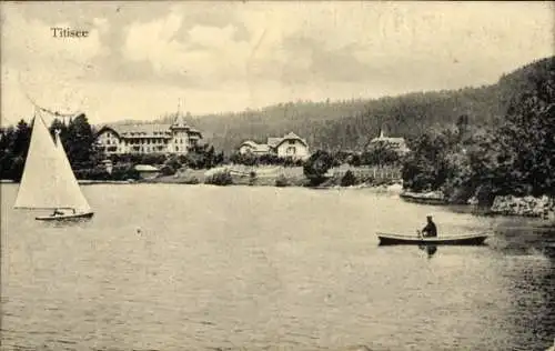 Ak Titisee Neustadt im Breisgau Hochschwarzwald, Segelboot, Ruderboot