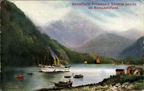 Ak Norwegen, Dampfschiff Prinzessin Viktoria Luise, Romsdalsfjörd