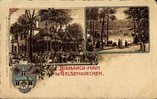 Wappen Litho Gelsenkirchen im Ruhrgebiet, Bismarck-Hain