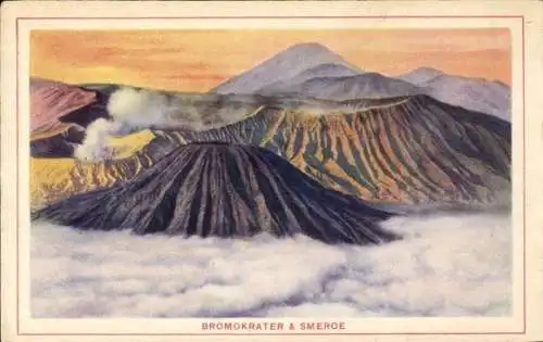 Ak Indonesien, Vulkan Bromo, Bromokrater, Smeroe