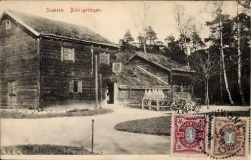 Ak Skansen Stockholm Schweden, Blekingestugan