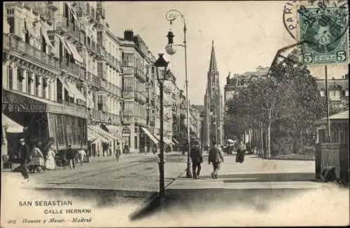 Ak Donostia San Sebastian Baskenland, Calle Hernani