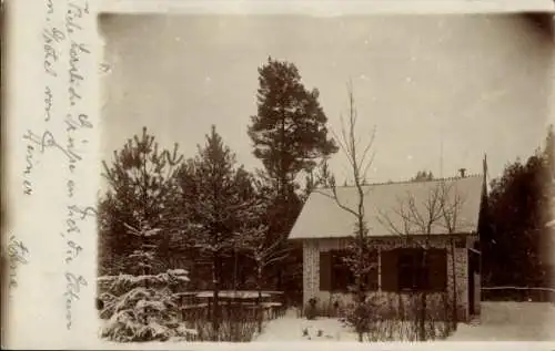 Foto Ak Ryczewo Słupsk Stolp Pommern, Jagdhaus, Winter