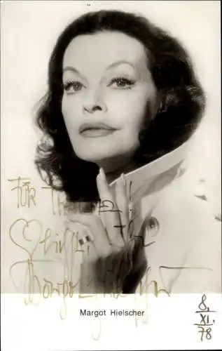 Ak Schauspielerin Margot Hielscher, Portrait, Autogramm