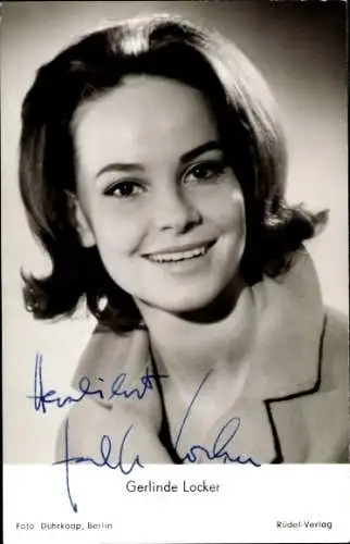 Ak Schauspielerin Gerlinde Locker, Portrait, Autogramm