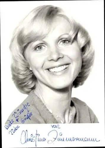 Ak Schauspielerin Christine Zimmermann, Portrait, Autogramm