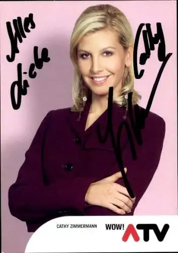 Ak Moderatorin Cathy Zimmermann, Portrait, Autogramm