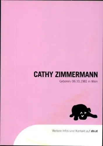 Ak Moderatorin Cathy Zimmermann, Portrait, Autogramm
