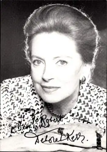 Foto Schauspielerin Deborah Kerr, Portrait, Autogramm