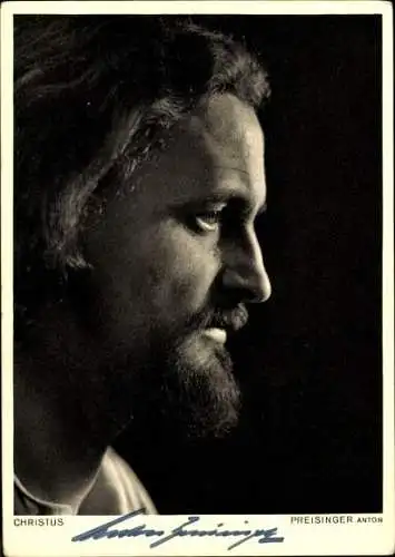 Ak Schauspieler Anton Preisinger Portrait, Passionsspiele Oberammergau 1950, Christus, Autogramm