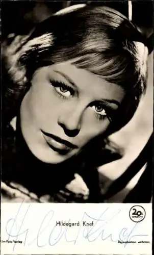 Ak Schauspielerin Hildegard Knef, Portrait, Autogramm